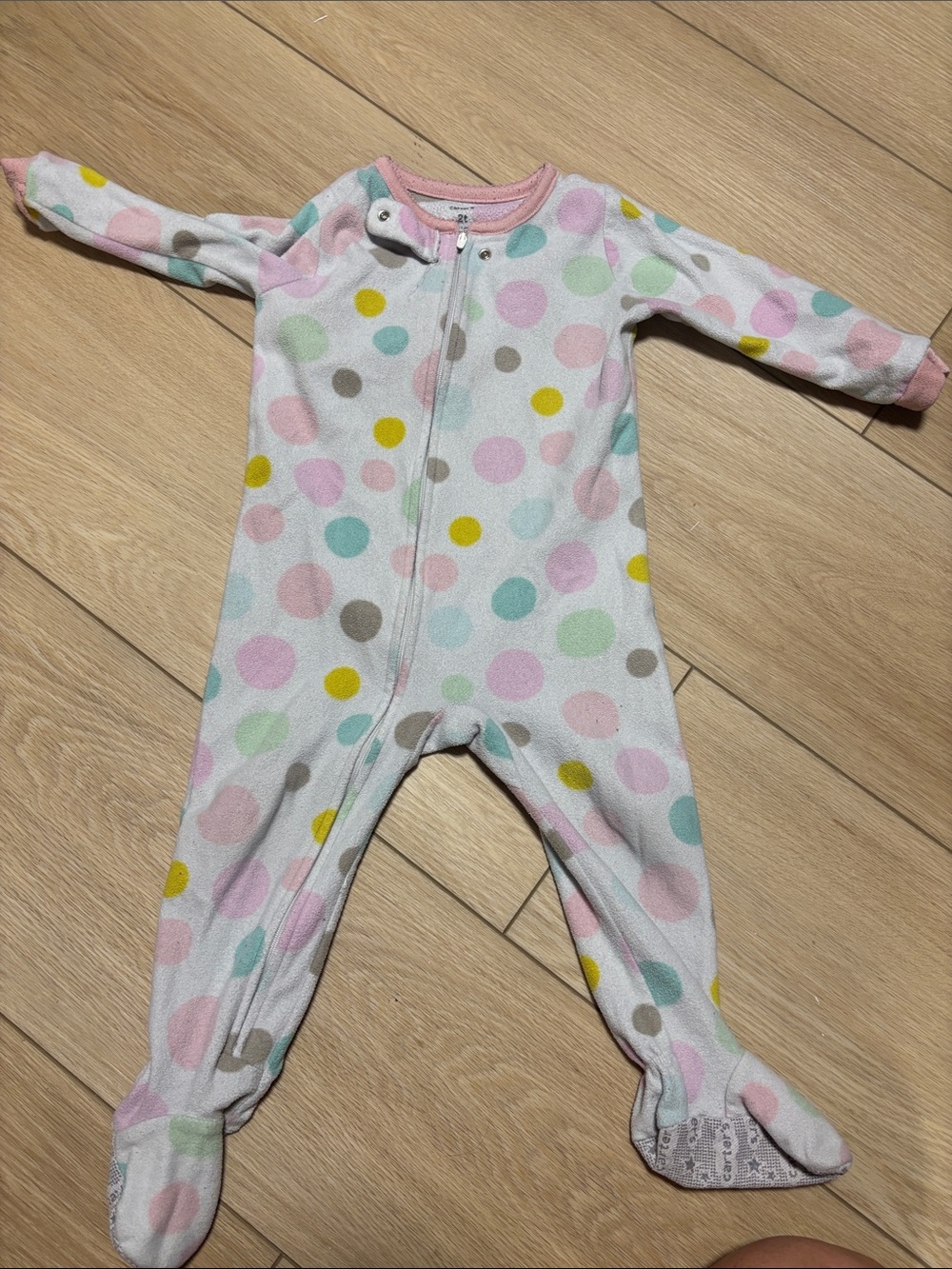 Baby Girls' Polka Dot Footed One-Piece - Pastel Multi